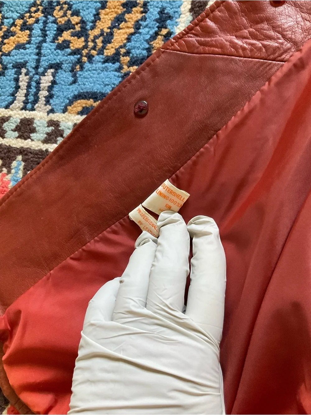 Men's Vintage Red Brown Leather Button Jacket Size 40